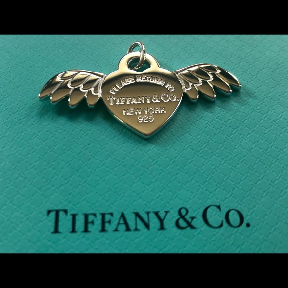 Tiffanys Angel Wings Heart Tag Charm 
